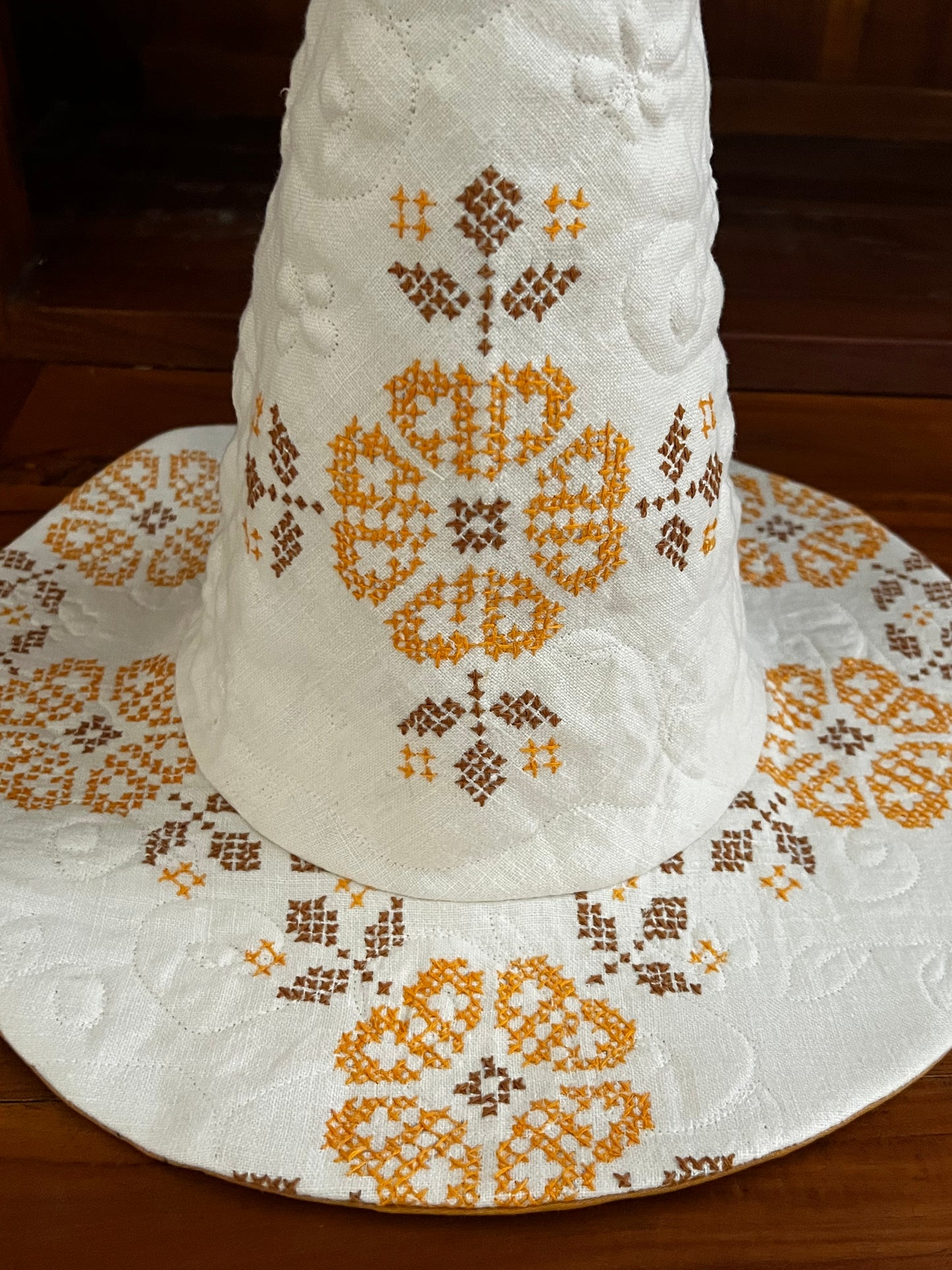 Fall floral medallion witch hat