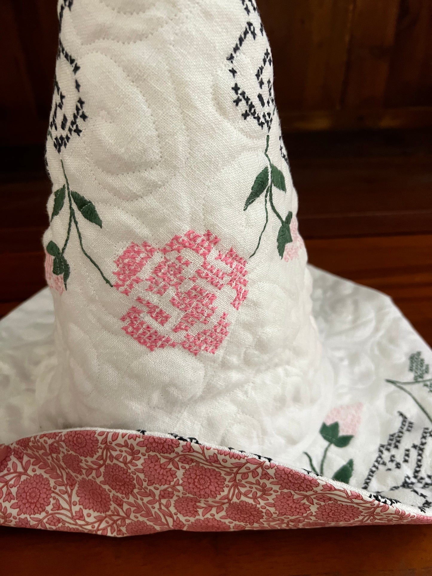 rose embroidered hat
