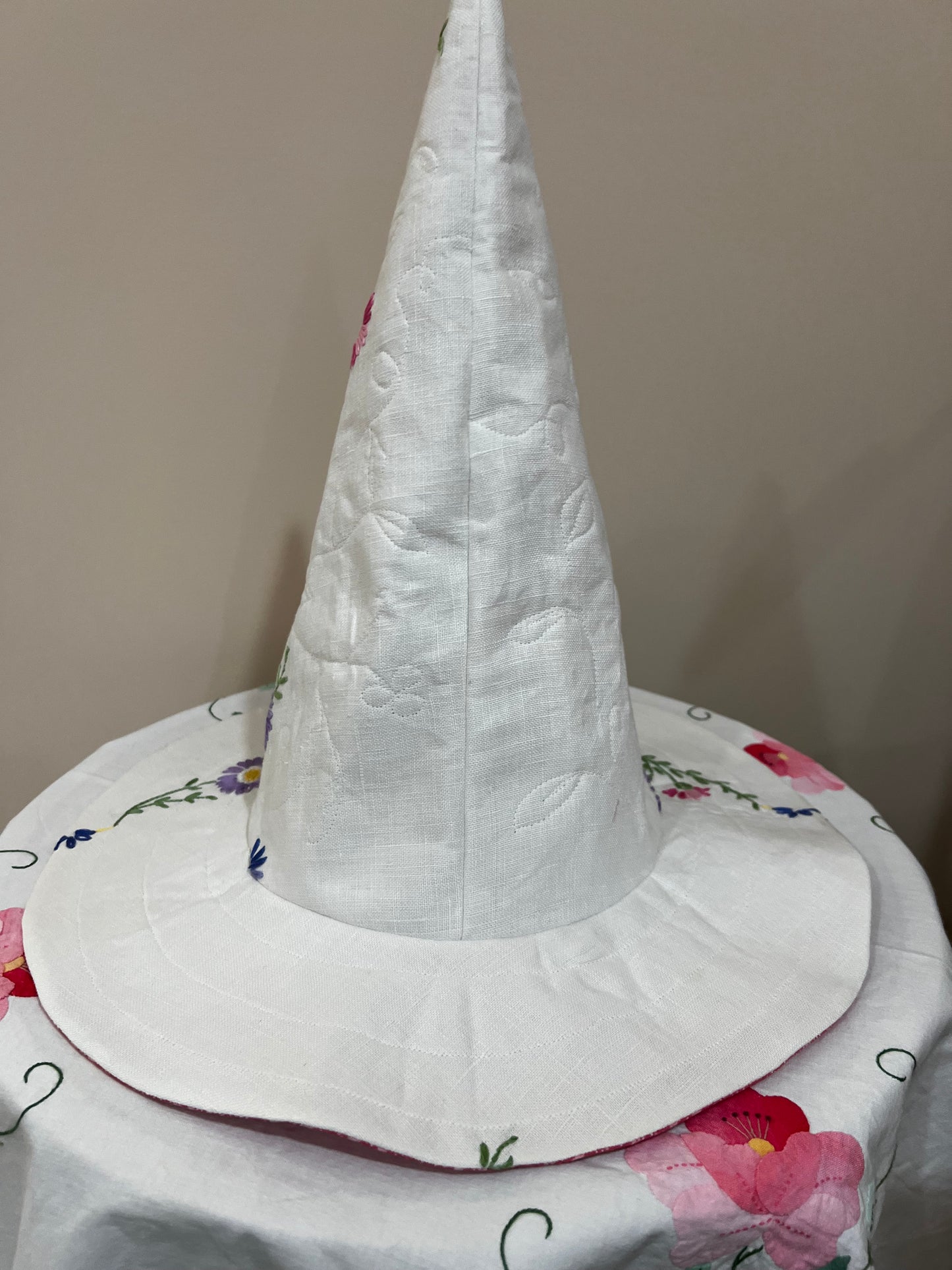 Lovely multicolor embroidered and quilted hat