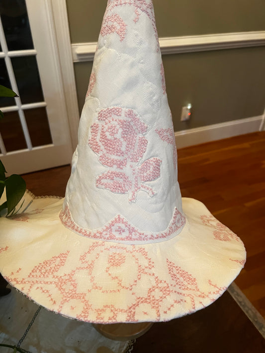 Dainty Pink rose witches hat