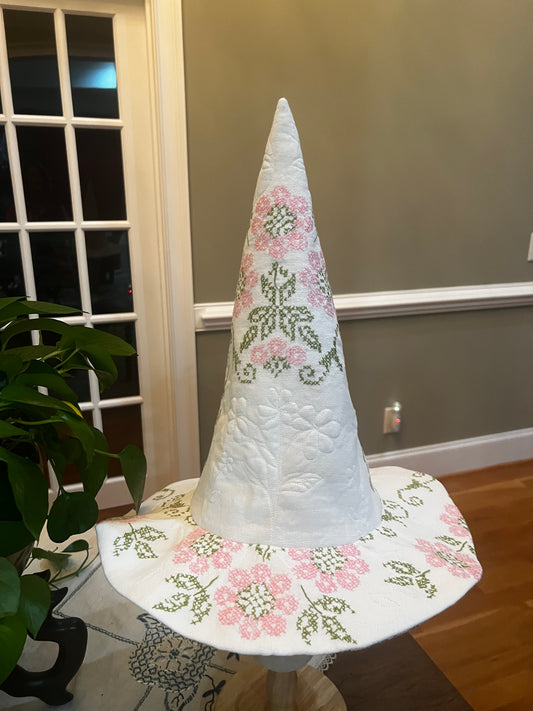 Light pink and green witches hat