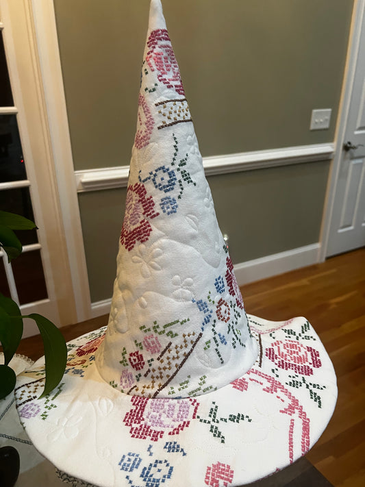Multicolor floral witches hat