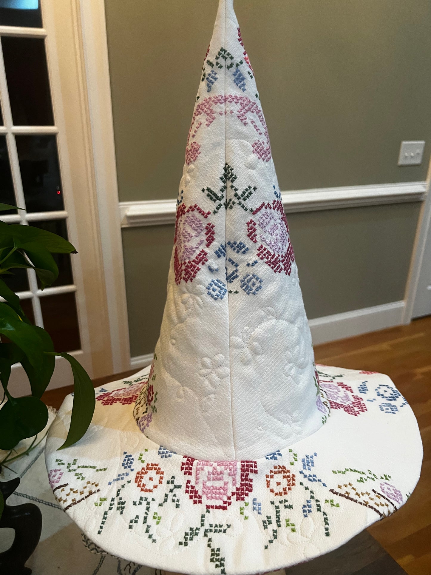 Multicolor floral witches hat