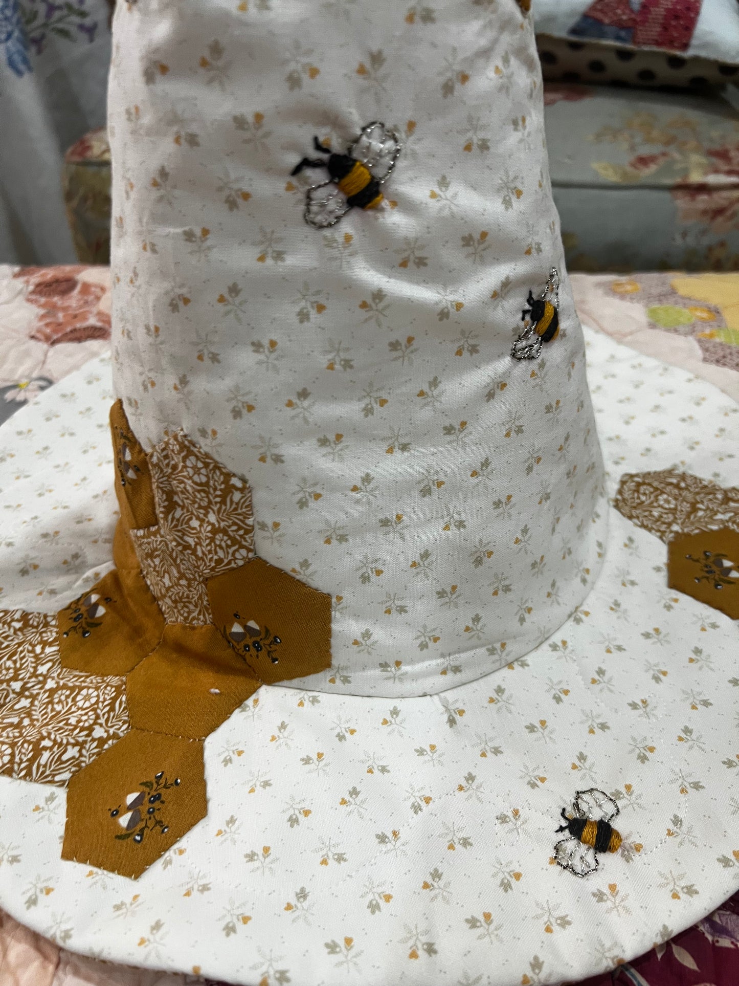 Honeycomb and bee hat
