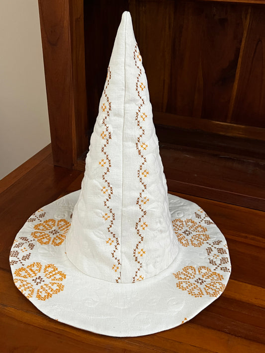 Fall floral medallion witch hat