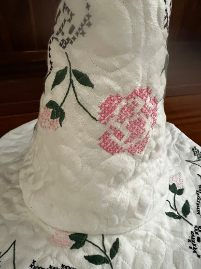 rose embroidered hat