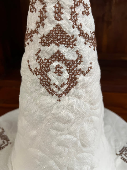 Quilted vintage linen witch hat