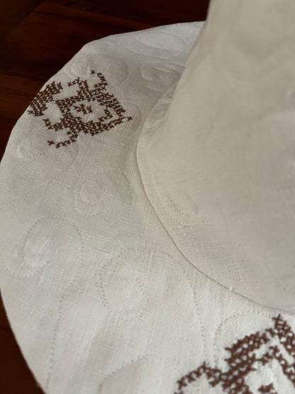 Quilted vintage linen witch hat