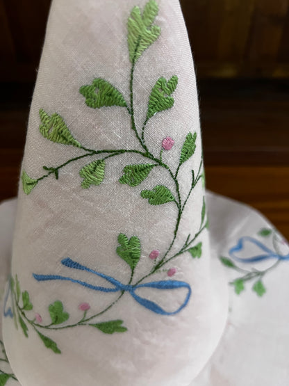 Delicate pink voile embroideded witches hat
