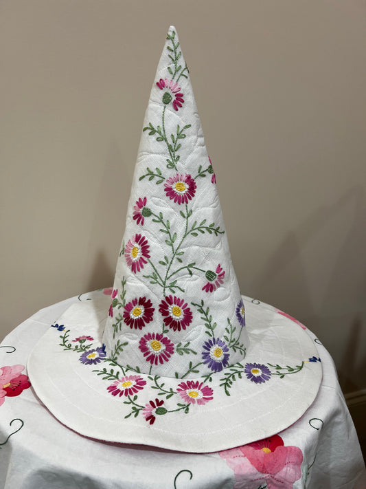 Lovely multicolor embroidered and quilted hat