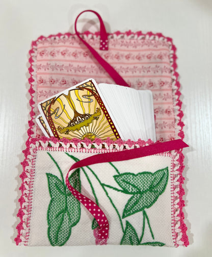 Lovely applique tarot card holder