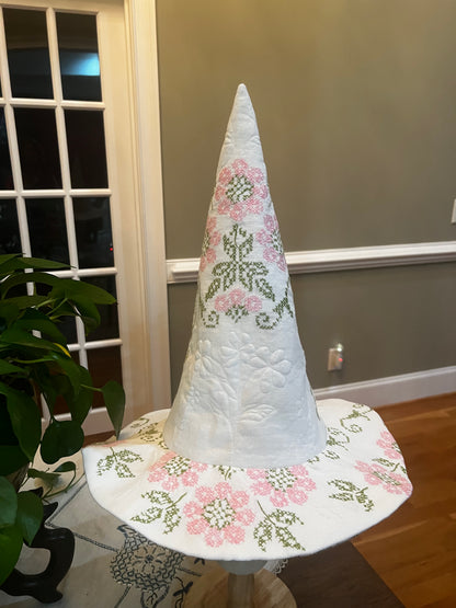 Light pink and green witches hat