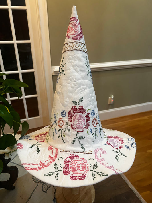 Multicolor floral witches hat